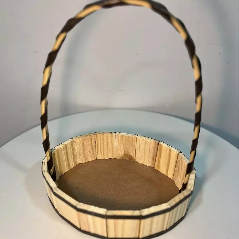 Cesta Oval de Madeira 20cm -COD:6801