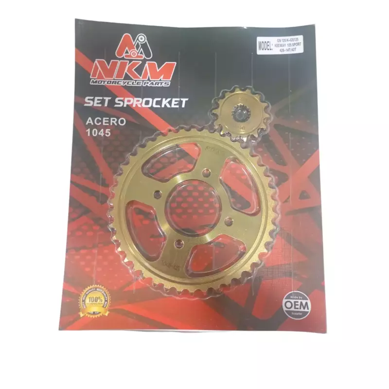 SET SPROCKET GN125H-GS125 14X42 ORO