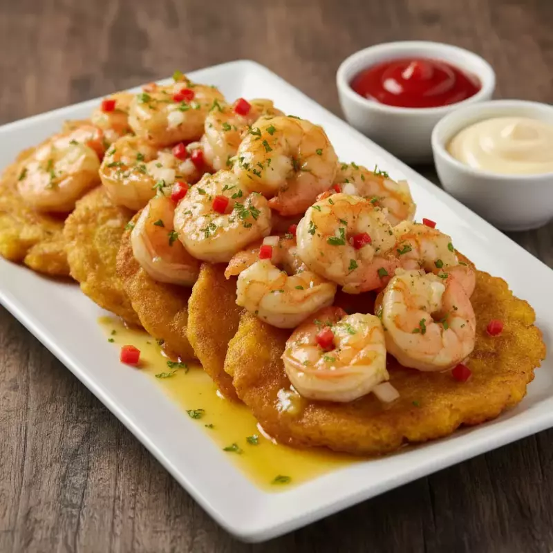 Patacones con Camarones
