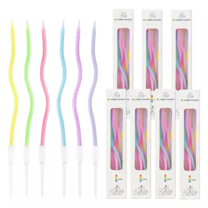 Vela Curva Colores Pasteles
