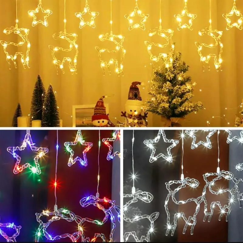 🌲LUZ CASCADA RENO Y ESTRLLA✨