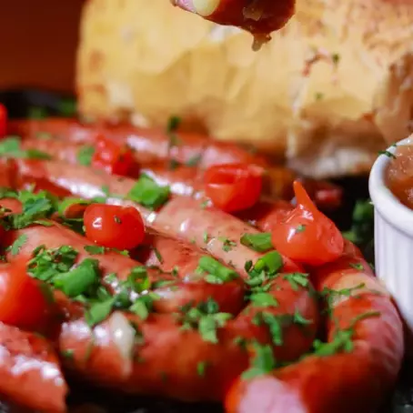 Linguiça caracol recheada