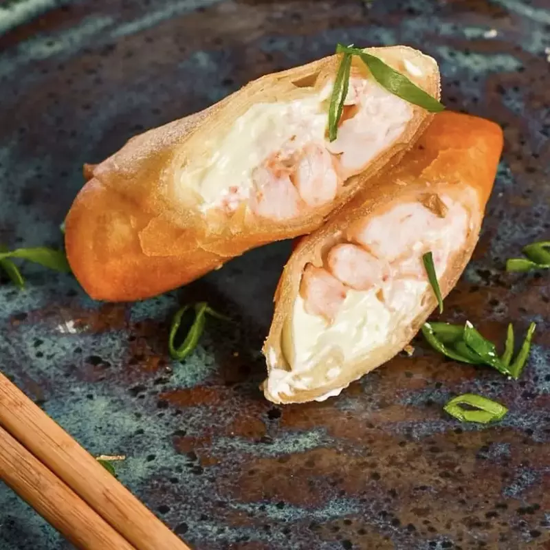 Rolinho camarão e cream cheese