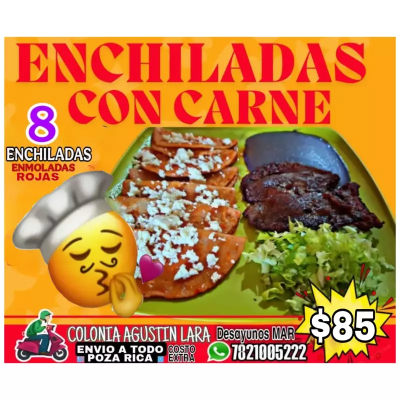 Enchiladas con bistek