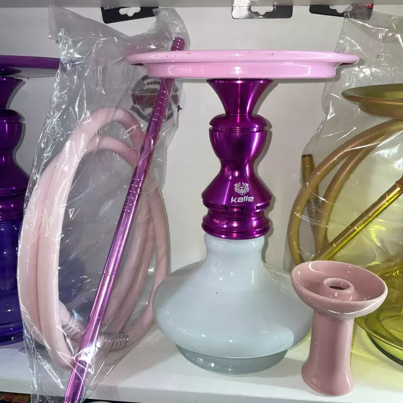 Narguilé Completo- Rosa Metalico