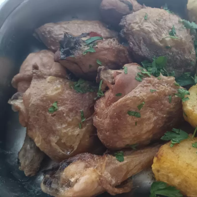 Pernas de frango assada no forno