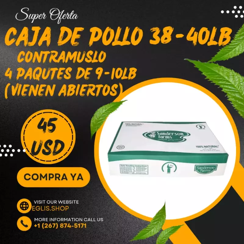 Caja de pollo 38-40lb(contramuslo)