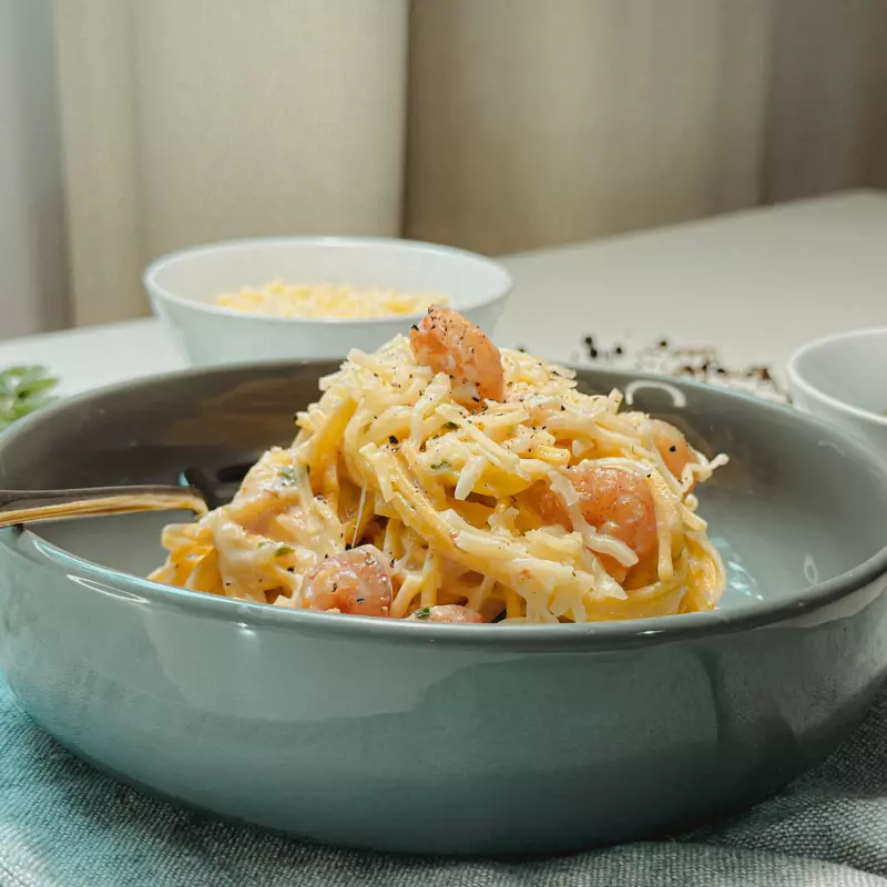 Spaghetti con Gamberi