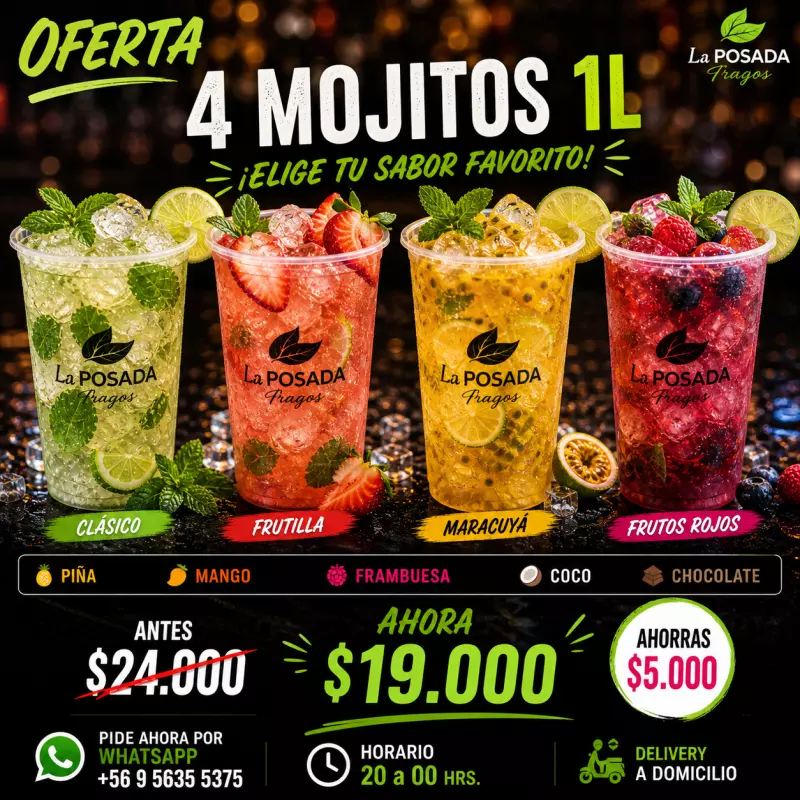 Promo 4 Mojitos 1L🍹🍹🍹🍹