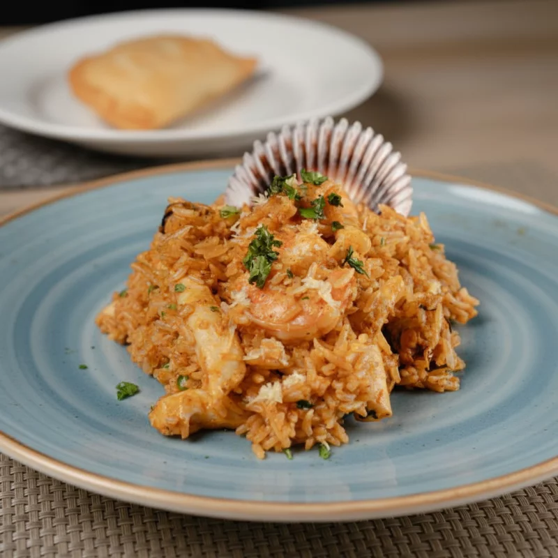 Entrada + Arock con mariscos