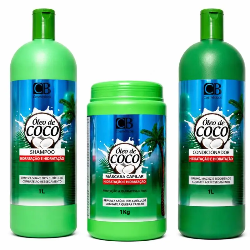Kit 3 itens Óleo de Coco-1L
