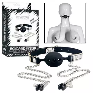 MORDAZA DE BOLA CON PINZA PARA LOS PEZONES