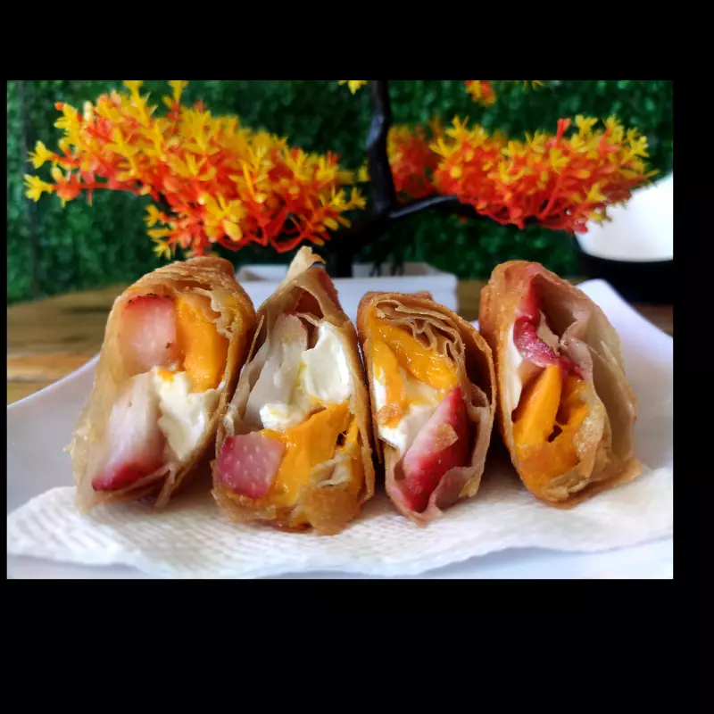 Rollos primavera de frutas