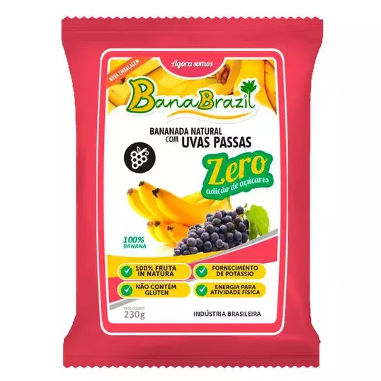 Bananada com Uvas Passas Zero