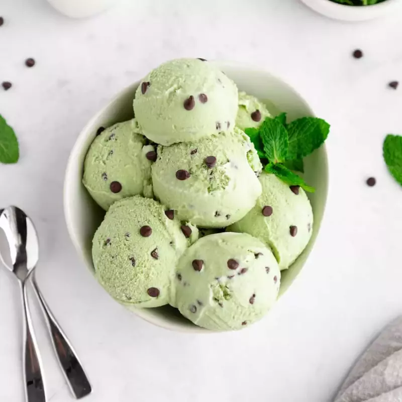 Helado de menta choco chips