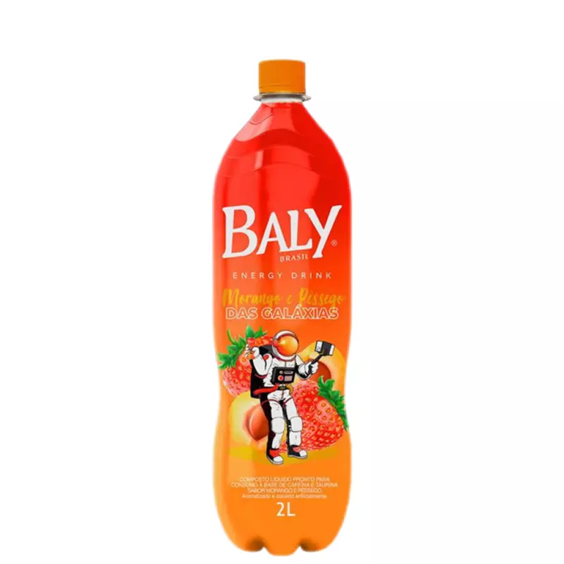 Energético Baly Morango e pêssego 2L