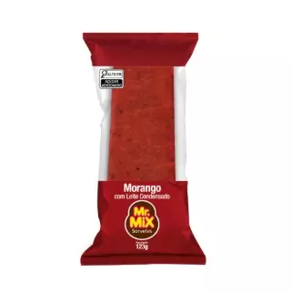 Paleta Morango com Leite Condensado