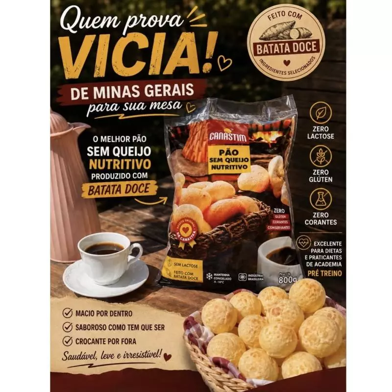 PÃO SEM QUEIJO ZERO LACTOSE