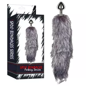 COLA DE ZORRA GRIS Y BLANCO