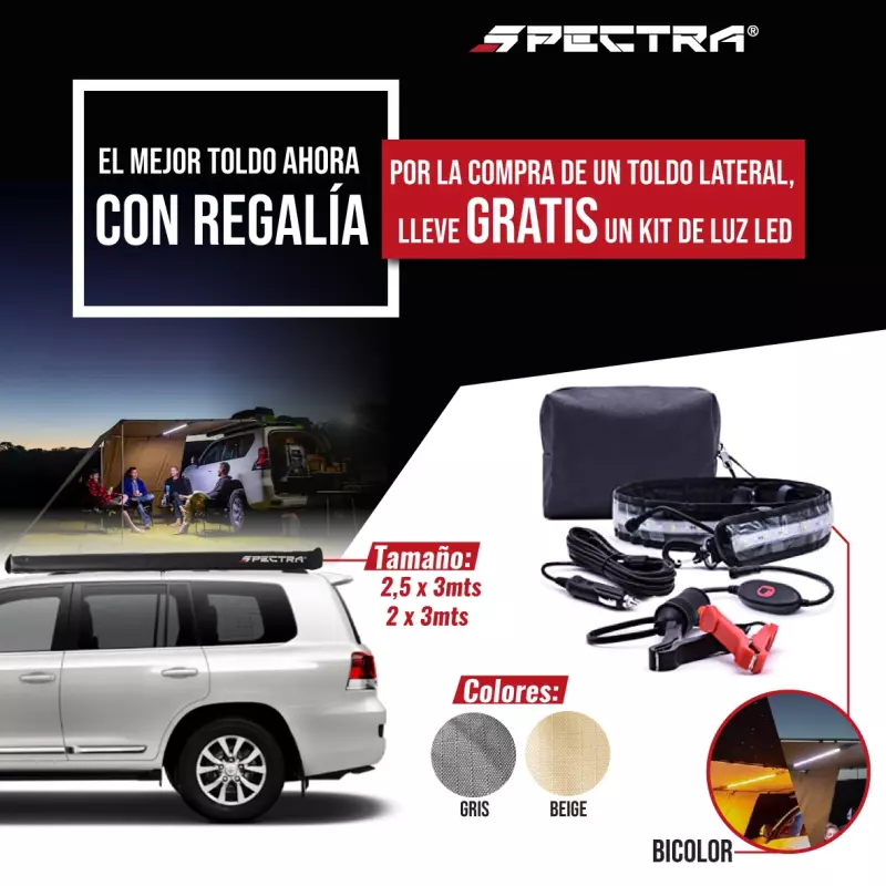 Toldo con rack de techo