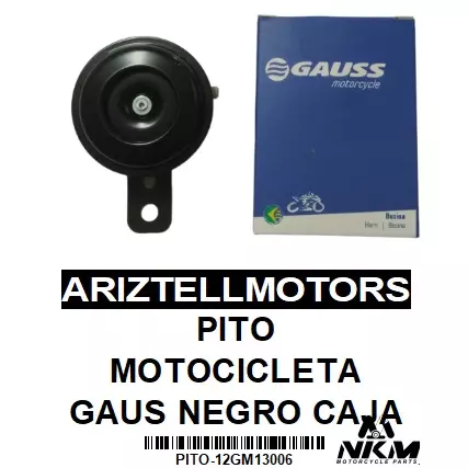 PITO MOTOCICLETA GAUS NEGRO CAJA