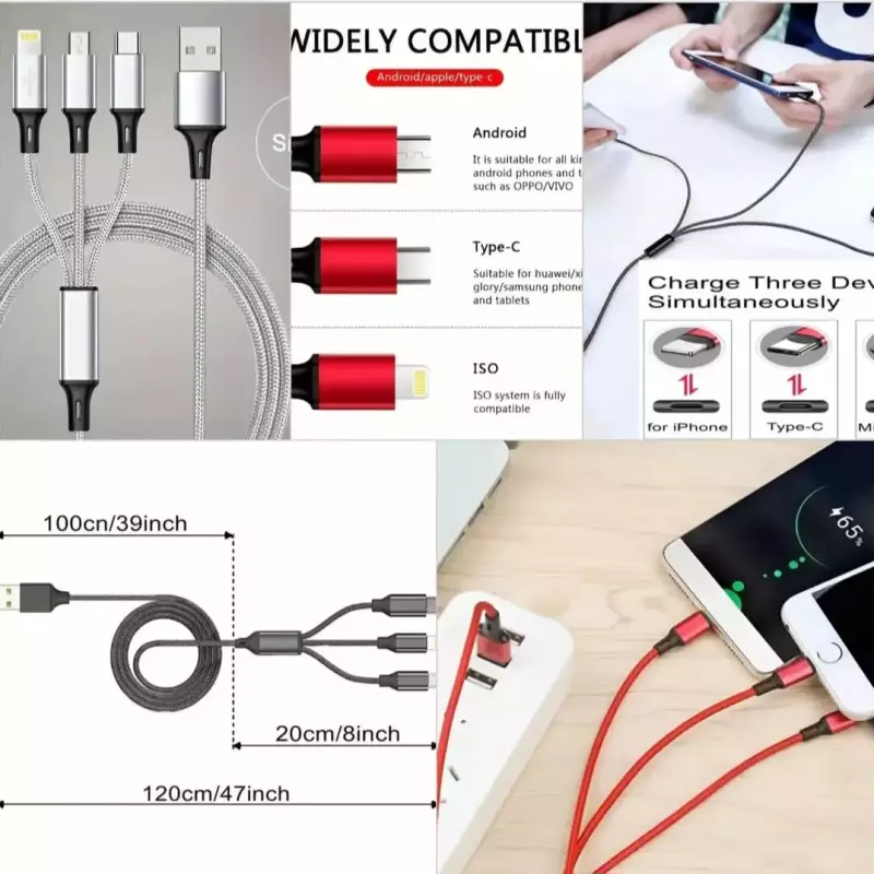 CABLE DE CARGA 3 en 1