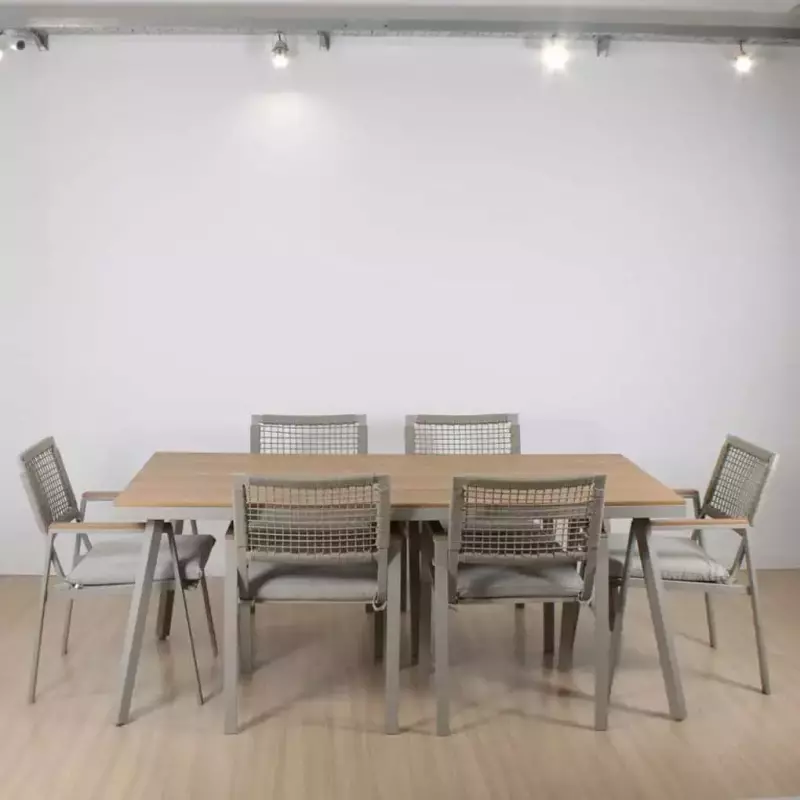 Set Ipanema Kaki Mesa180x90+6 sillas