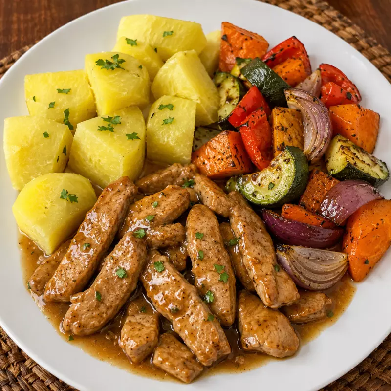 Prato 3- Batata doce com filé suíno