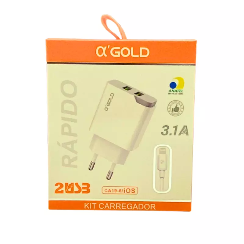 CARREGADOR GOLD IOS TURBO CA19-6