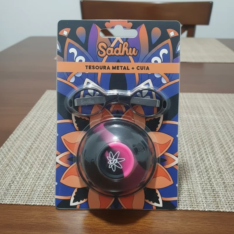 Kit Tesoura Metal + Cuia