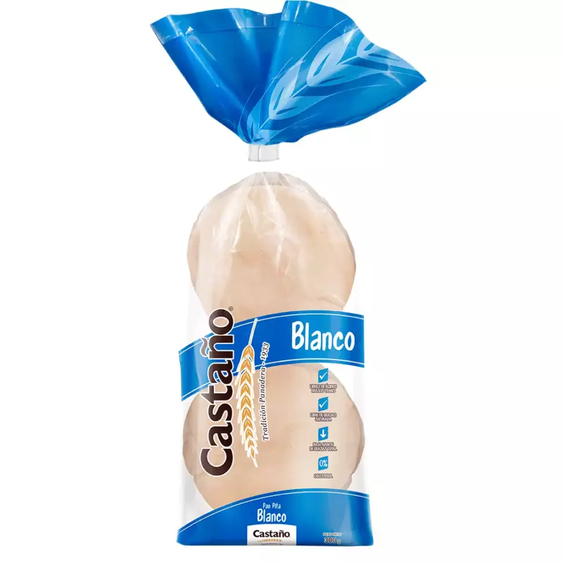 PAN PITA BLANCO 300G LOS CASTAÑOS