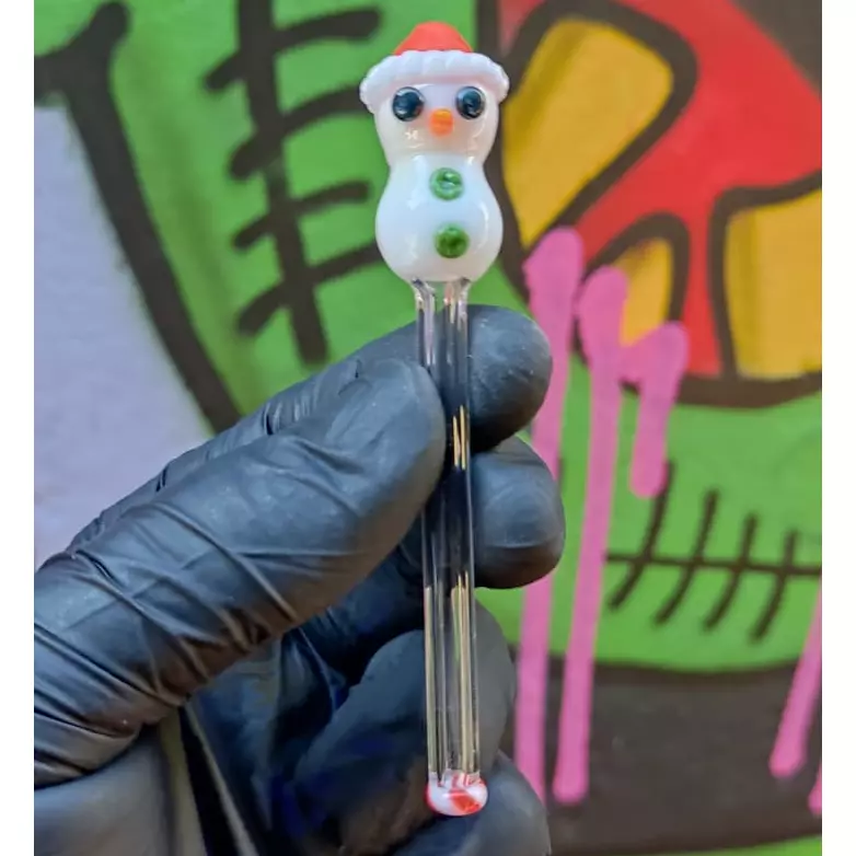 Piteira de Vidro Boneco de Neve