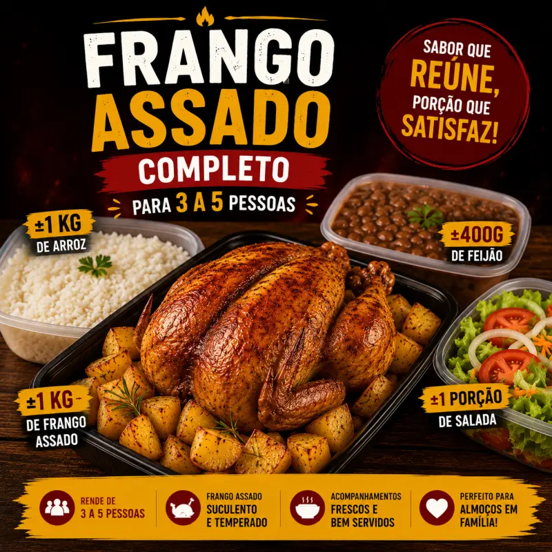 Peito de Frango Assado Completo