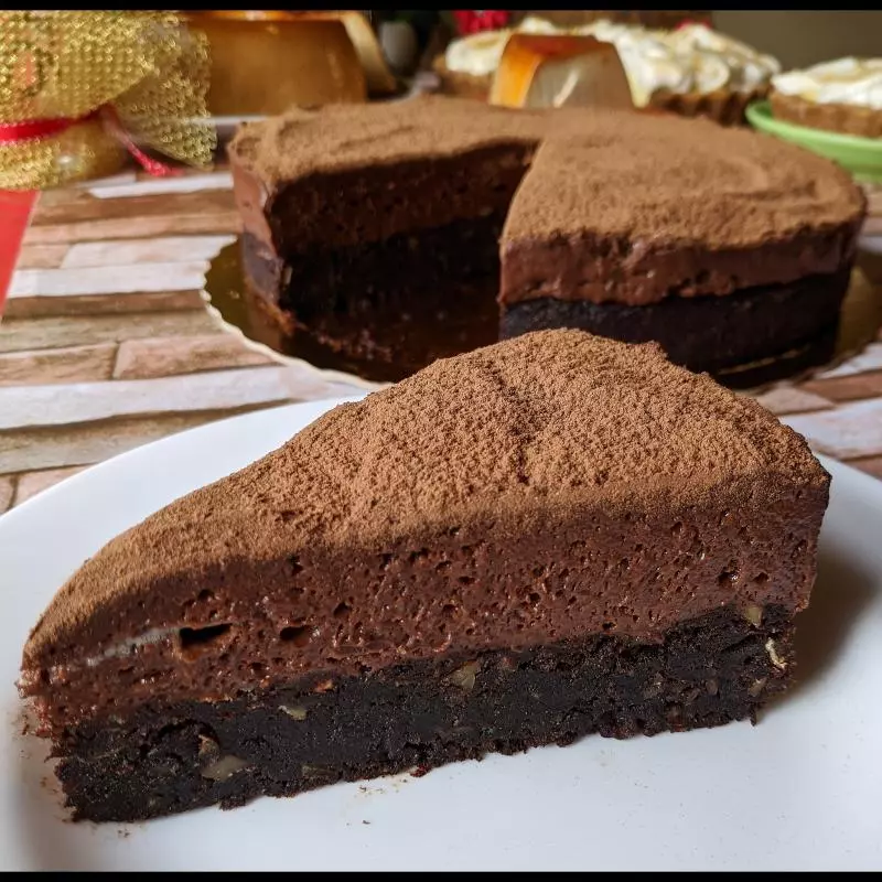 Torta de Brownie com Mousse de chocolate