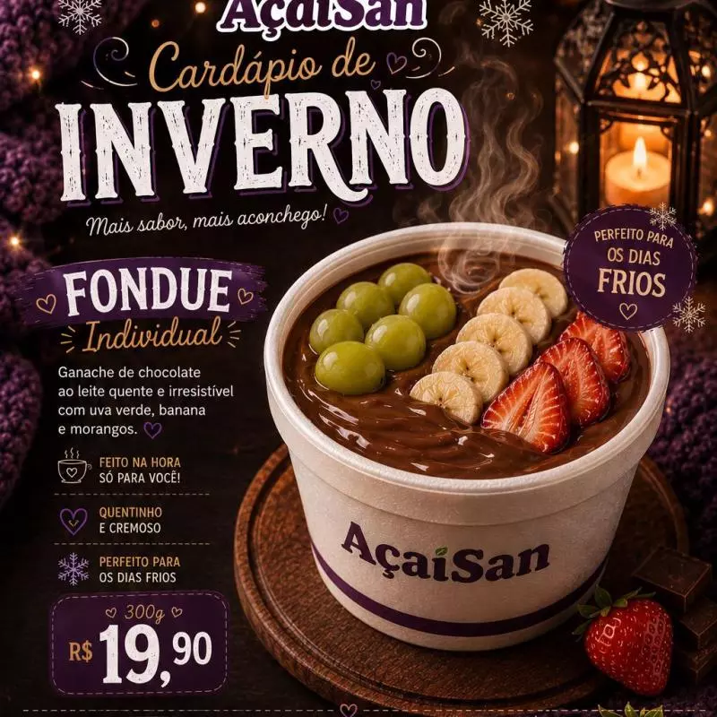Fondue 300g Banana, morango e uva