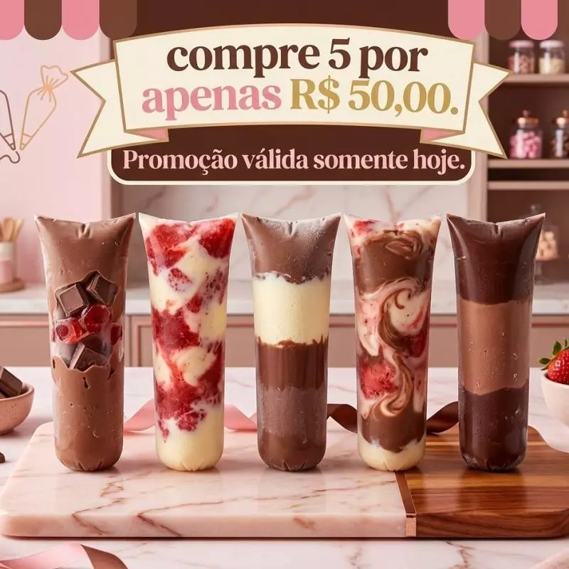 PROMO 5 Gelatos por R$ 50,00