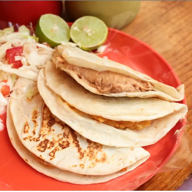 Taco de vapor de harina de pd