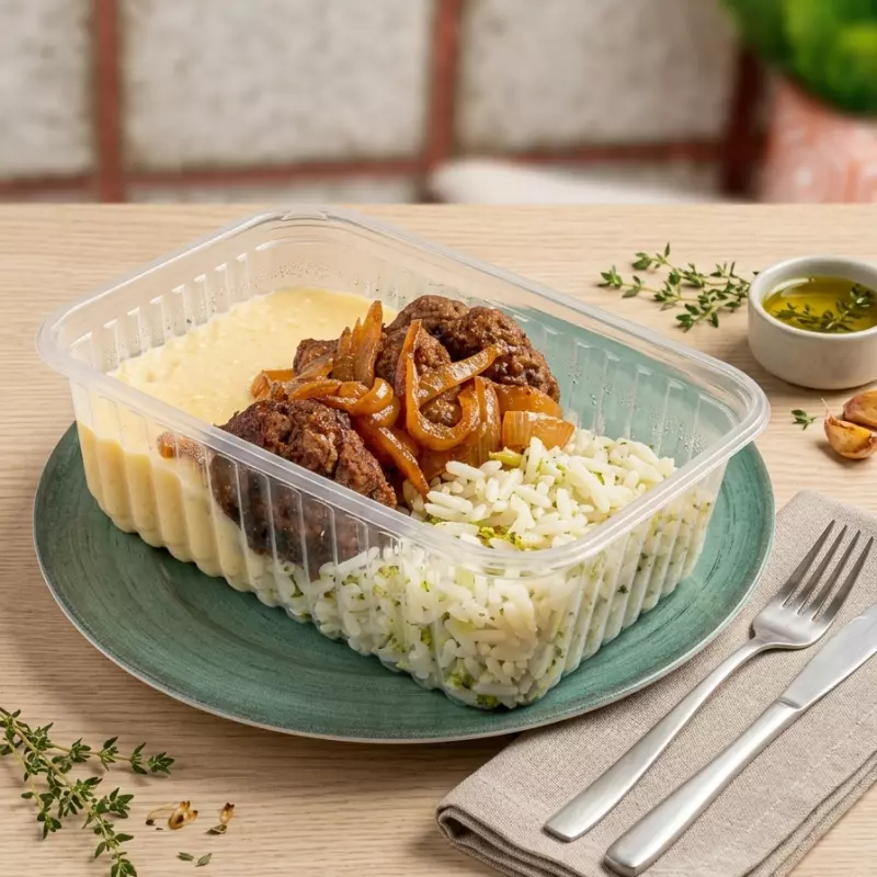 Mini burguer de carne com purê aipim