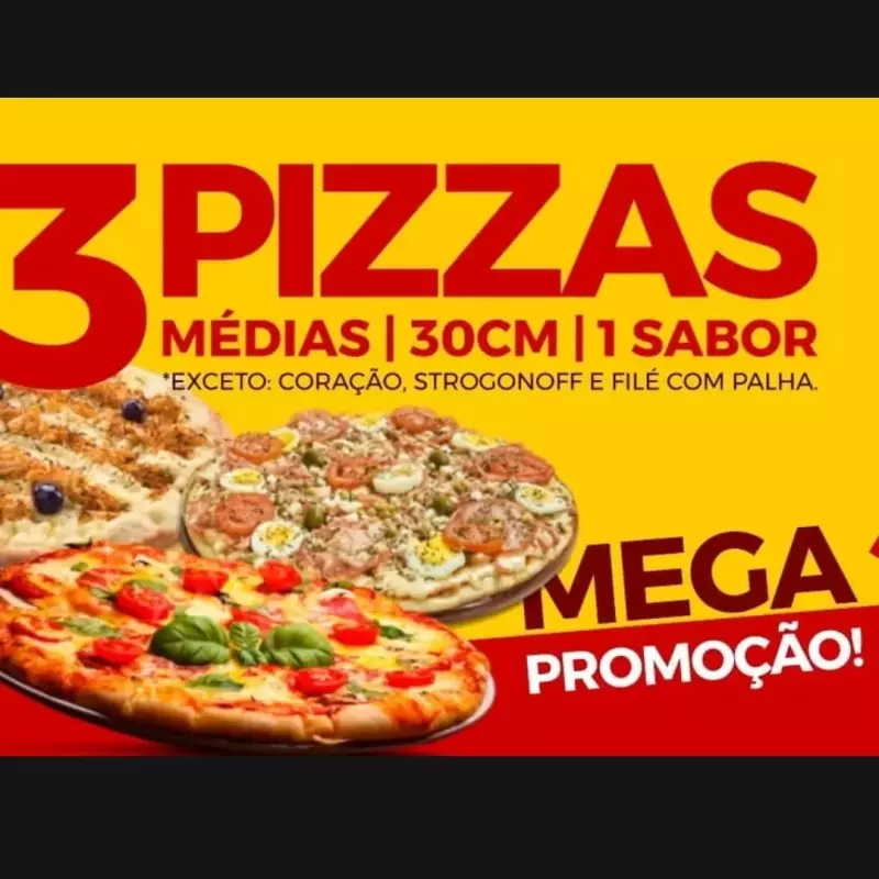 Promoção 3 pizzas 30cm