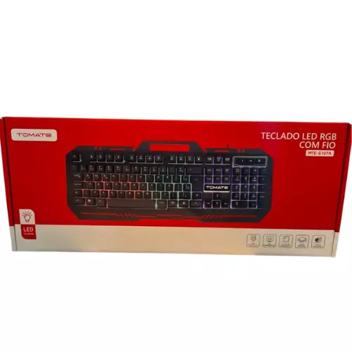 TECLADO C/FIO RGB TOMATE MTE-G107A