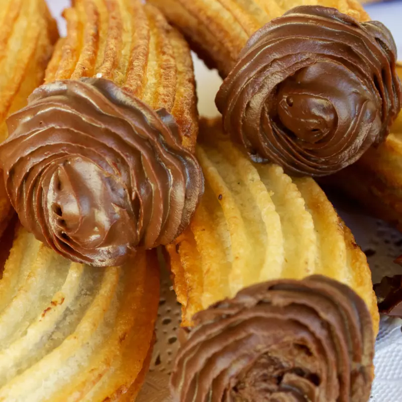 3 Churros Rellenos de Nutella
