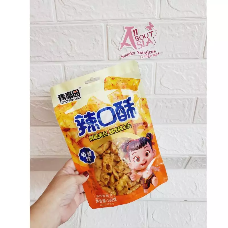 Snack de arroz inflado frito