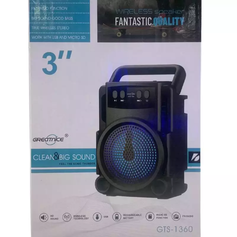 CAIXA DE SOM BLUETOOTH 3 GTS-1360