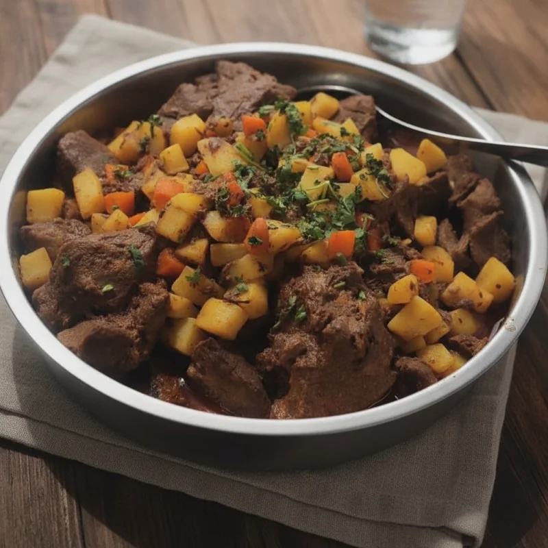 Vitela estufada com batatas