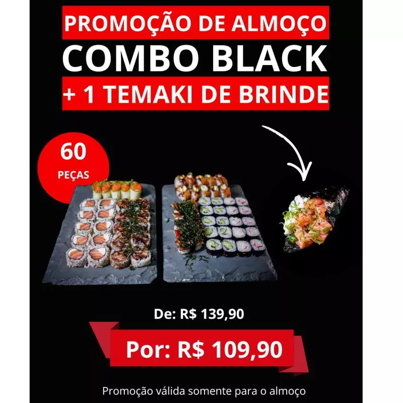 COMBO BLACK 60 PEÇAS + TEMAKI