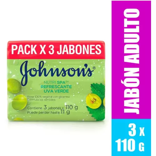 3 JABON JJ ADULTO UVA VERDE 110 GR