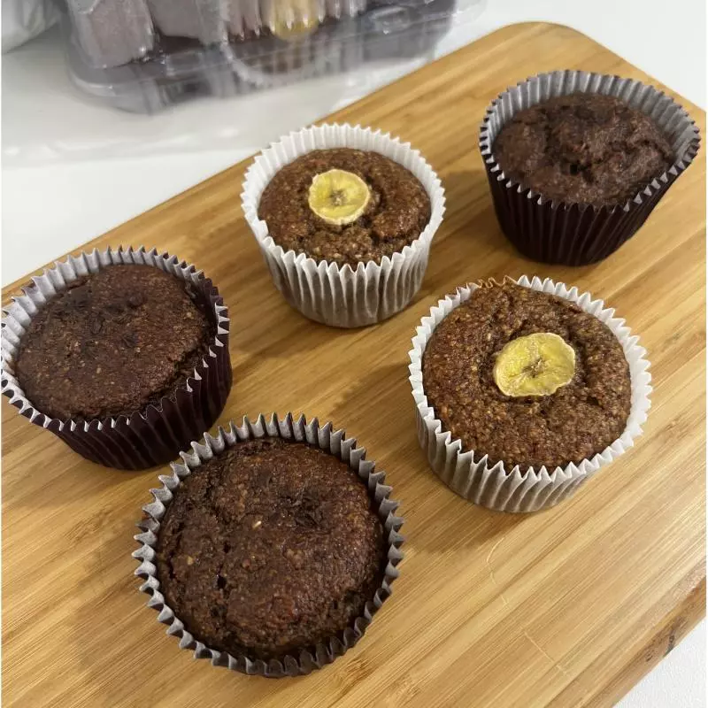 Muffin de cacau e banana