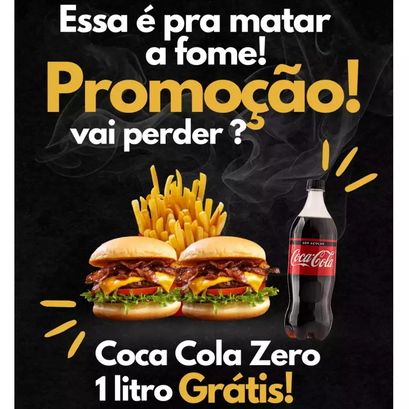 2 X - Tudo + Batata + Coca Zero 1L