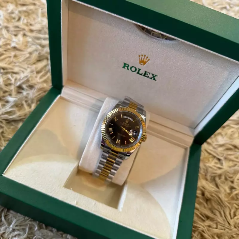 ROLEX SILVER GOLD BLACK