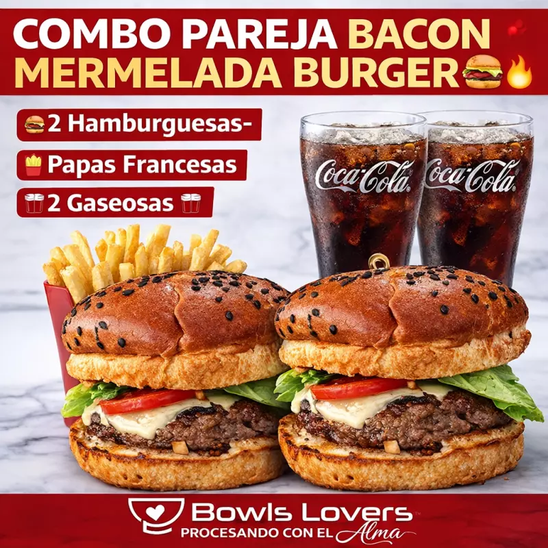 Combo Pareja Bacon Mermelada Burger